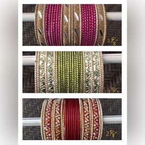 Colored Metal Bangles Set Made In India